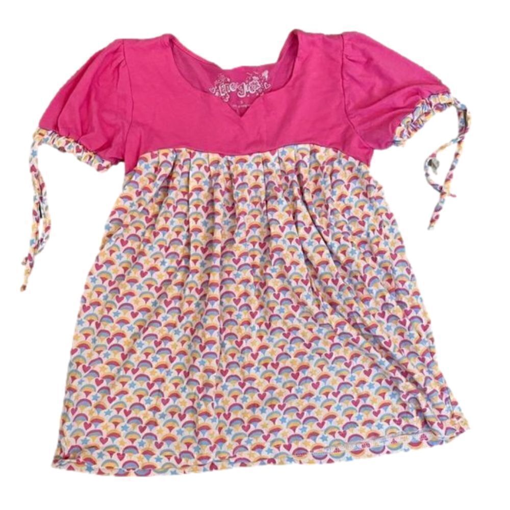 Energie Girls‎ Small Pink Rainbow Print Tie String Sleeve T Shirt